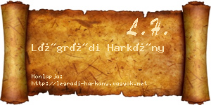 Légrádi Harkány névjegykártya